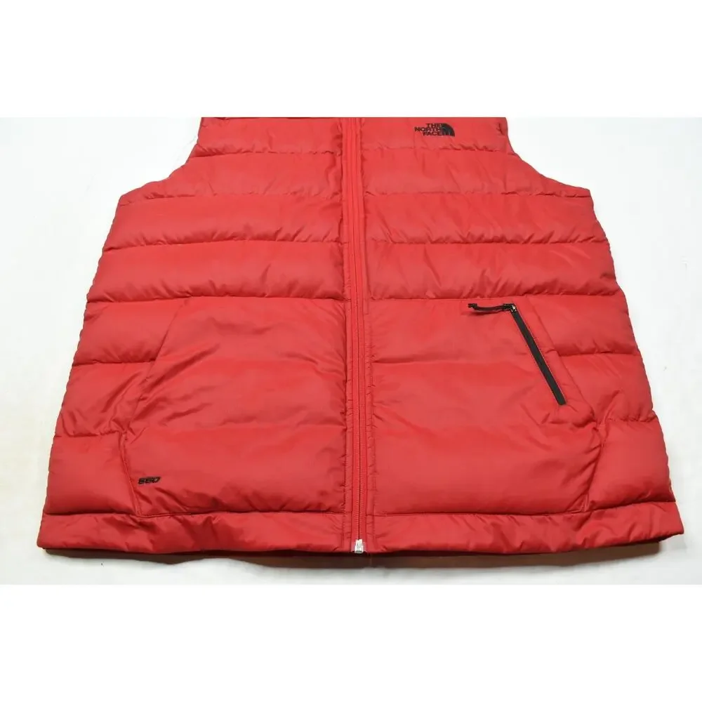 The North Face Down 550 Puffer Vest Mens XL Red Full-Zip Insulated Hiking